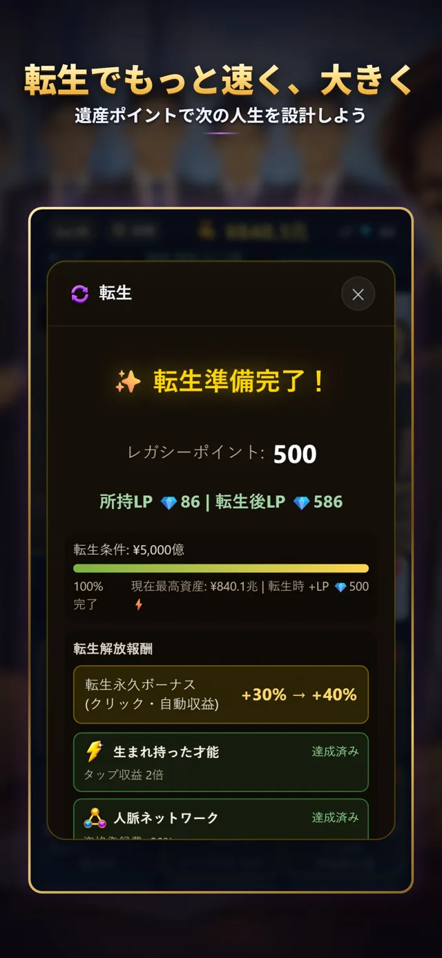 新しい人生、転生